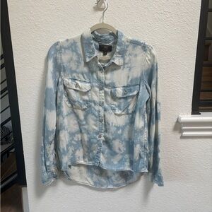 ABS Allen Swartz Acid Wash Button Down Top